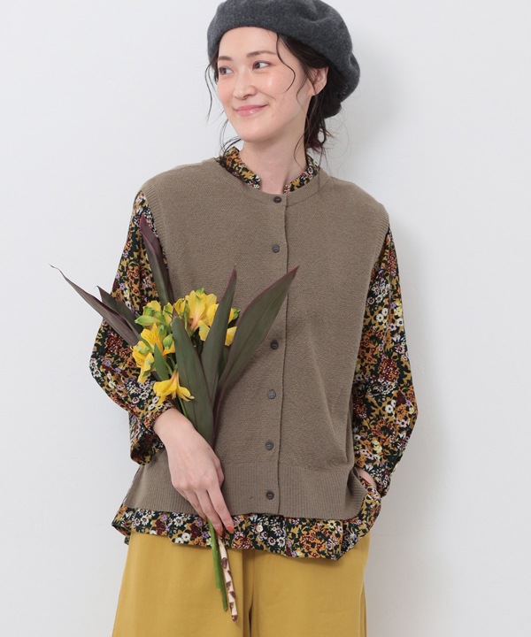 ブーケプリントコットンコーデュロイブラウス 25W065