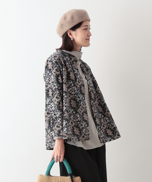 ブーケプリントコットンコーデュロイブラウス 25W065