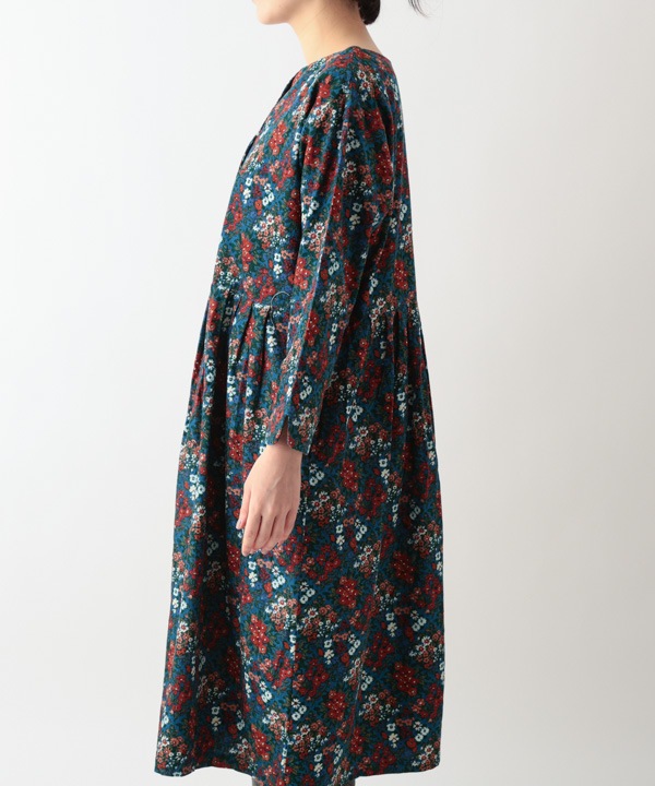 ブーケプリントコットンコーデュロイ2wayワンピース 25W066