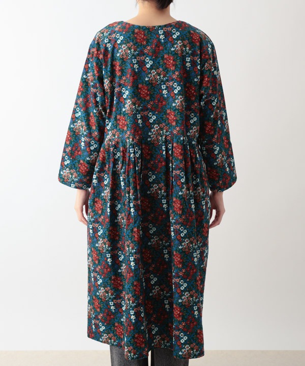 ブーケプリントコットンコーデュロイ2wayワンピース 25W066