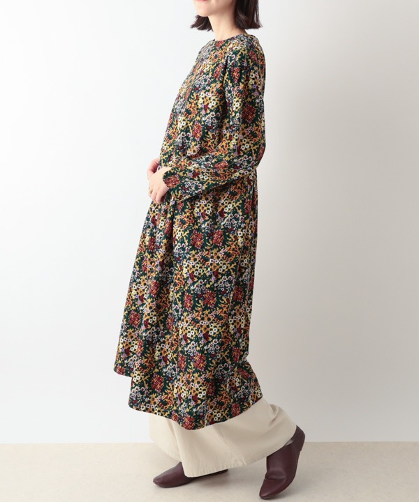 ブーケプリントコットンコーデュロイ2wayワンピース 25W066