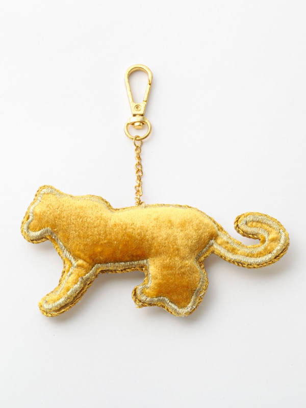 ザリ刺繍レオパード バッグチャーム（キーホルダー） M21-1353 