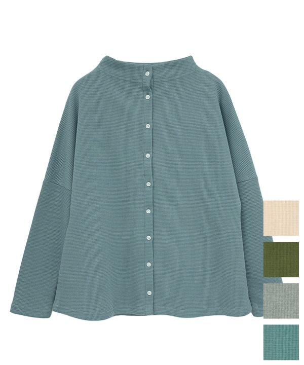 起毛ワッフルカットソー2wayプルオーバー 25W068