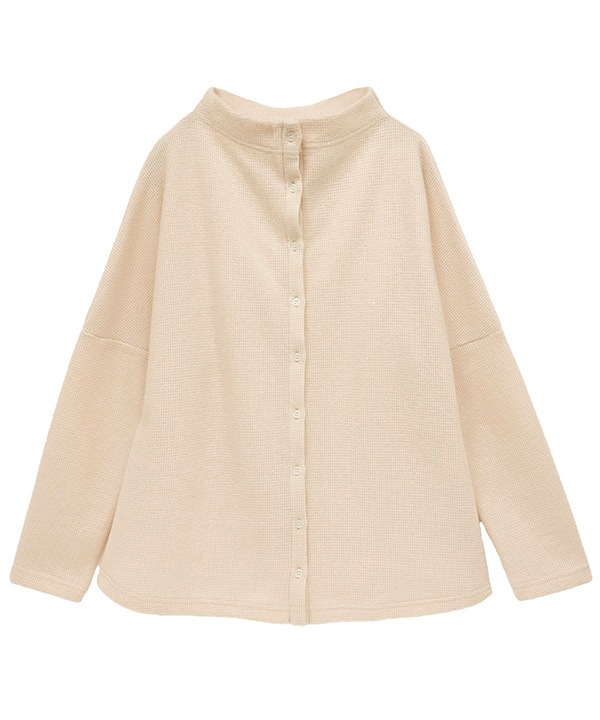 起毛ワッフルカットソー2wayプルオーバー 25W068