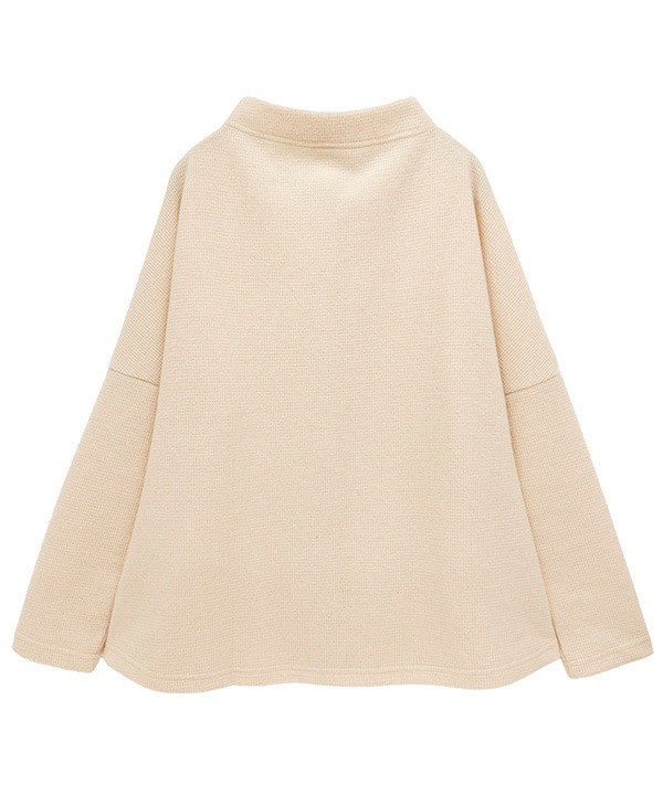 起毛ワッフルカットソー2wayプルオーバー 25W068