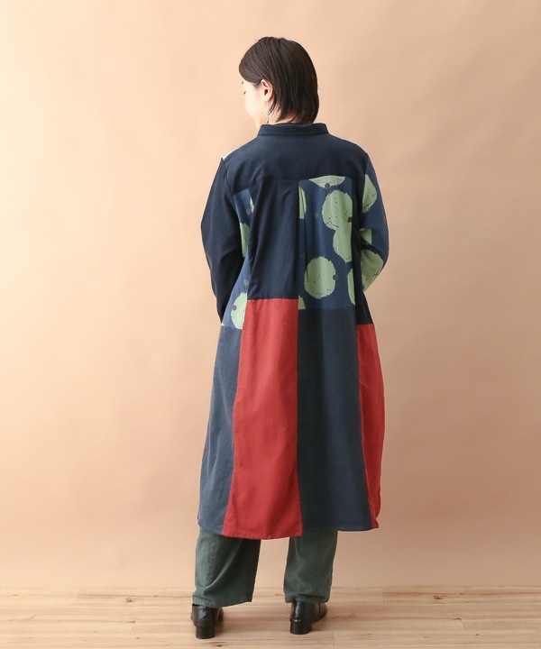 iro-iroコーデュロイ・パッチワーク シャツワンピース 24W430 | 24AW 
