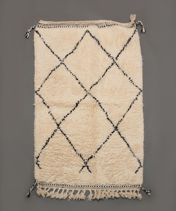 フリンジ付きベニワレンラグ （無地）約80cm x 50cm フリンジ付きベニワレンラグ （無地）約80cm x 50cm