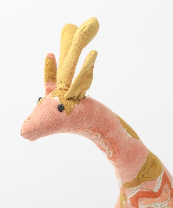 ブロックプリントアニマル ぬいぐるみ  キリン M24-2649