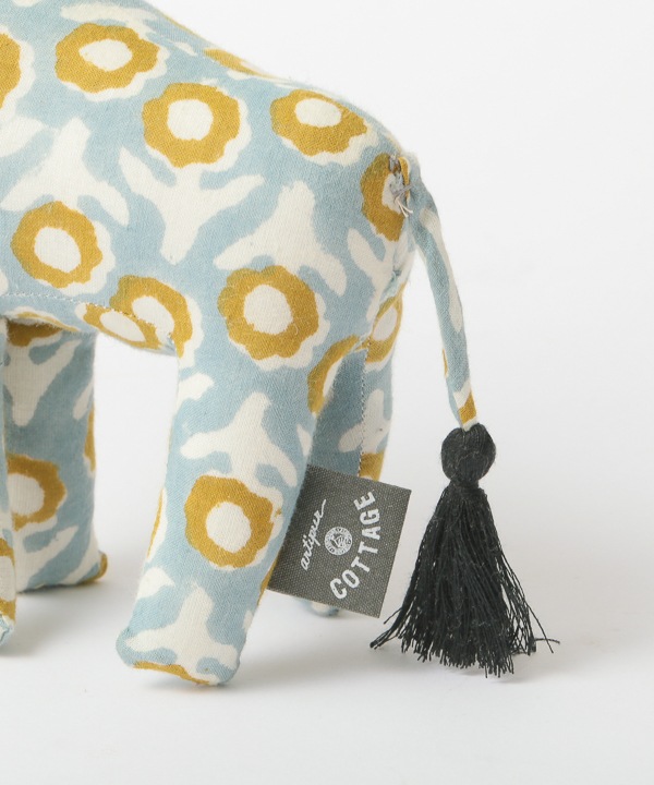 ブロックプリントアニマル ぬいぐるみ  キリン M24-2649