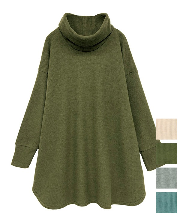 起毛ワッフルカットソータートルT-SH 25W069