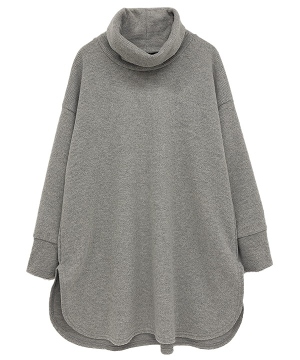 起毛ワッフルカットソータートルT-SH 25W069