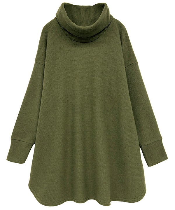 起毛ワッフルカットソータートルT-SH 25W069