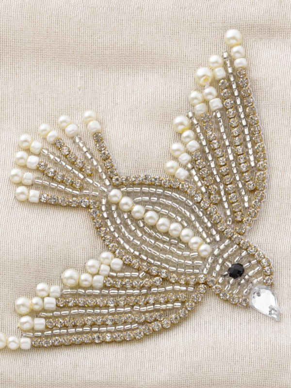 ビーズ刺繍フラットポーチS 14×10cm （2カラー）M42-1680 