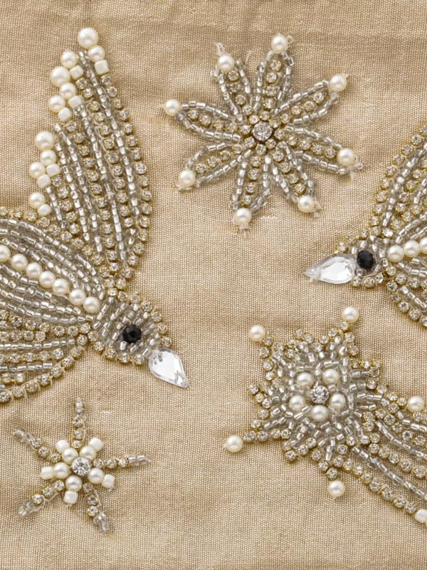 ビーズ刺繍フラットポーチL 18×13cm （2カラー）M42-1681 