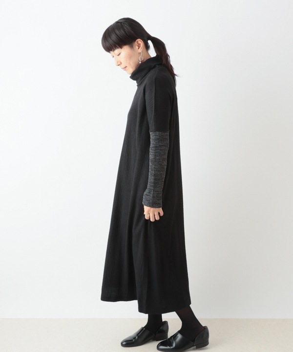 ふわふわリブカットソーワンピース 25W071