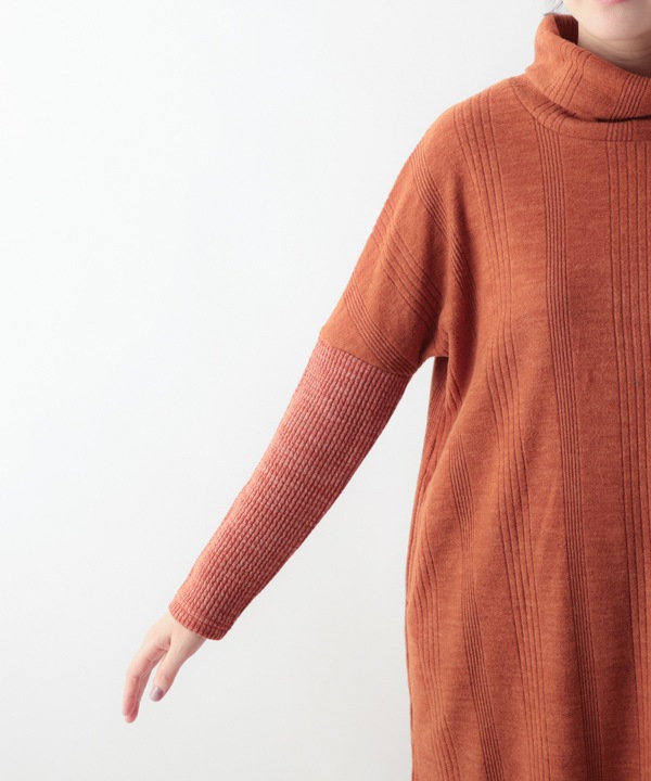 ふわふわリブカットソーワンピース 25W071