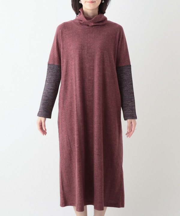 ふわふわリブカットソーワンピース 25W071