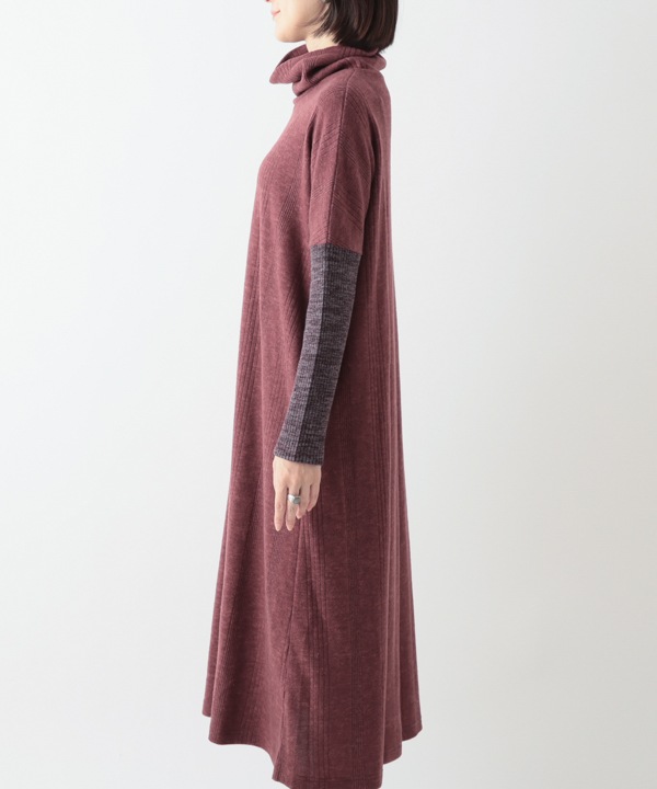 ふわふわリブカットソーワンピース 25W071