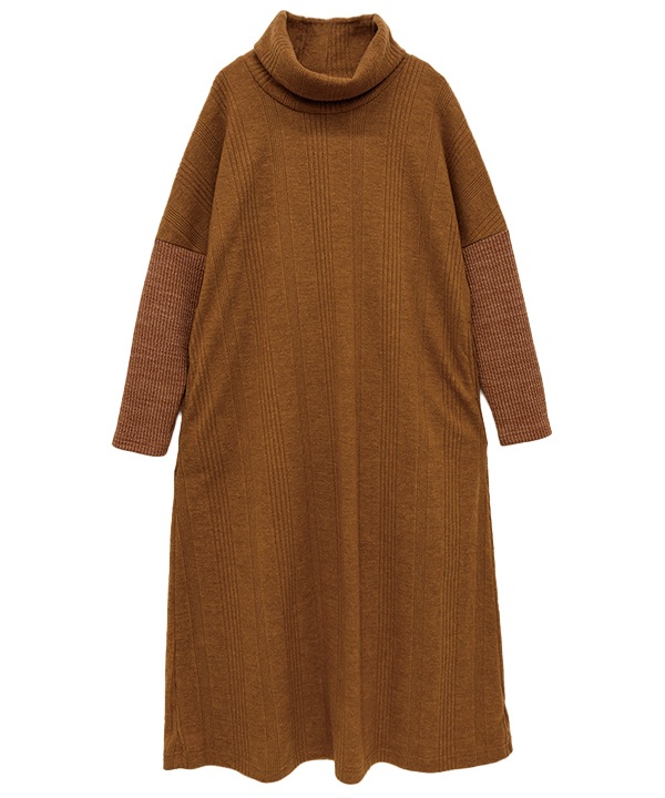 ふわふわリブカットソーワンピース 25W071