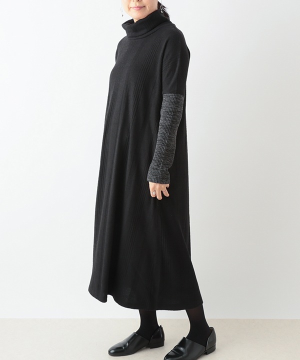 ふわふわリブカットソーワンピース 25W071