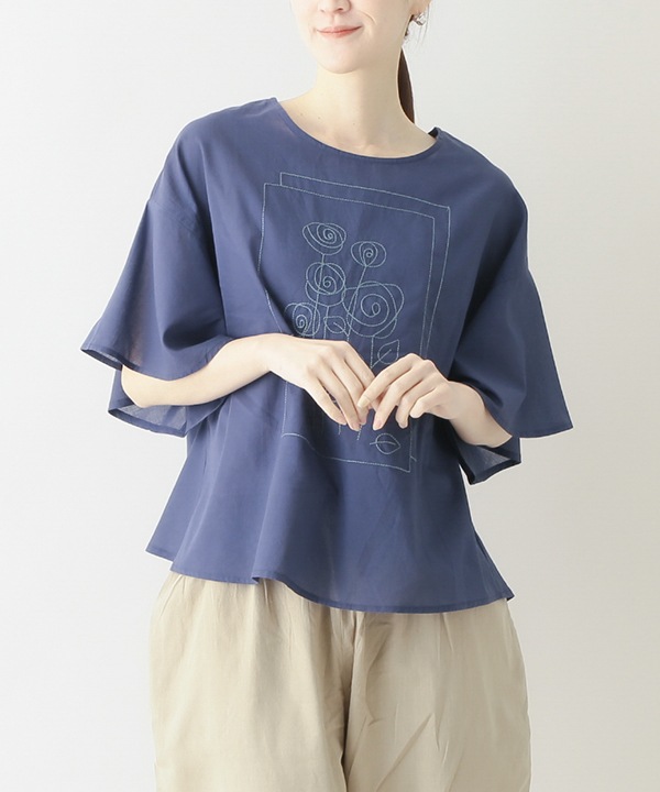 homage roses刺繍ブラウス 25S498