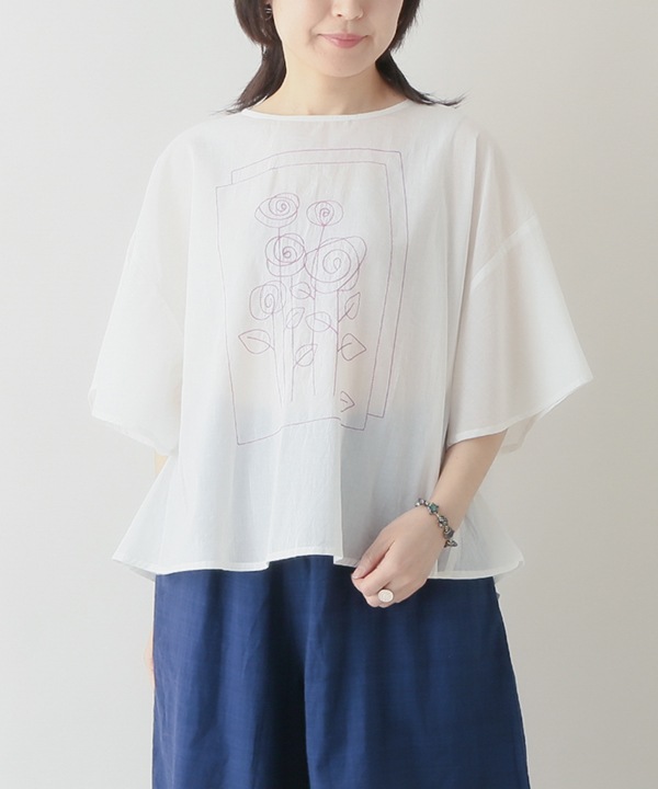 homage roses刺繍ブラウス 25S498