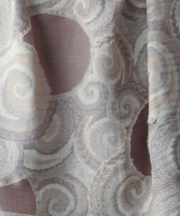 コットンウール グルグル柄ジャガードショール B25W018