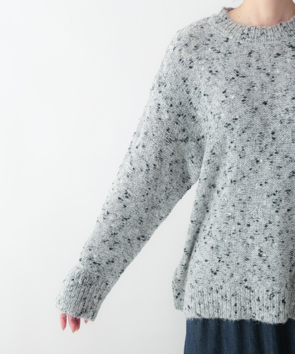 ウールブレンドカラフルネップヤーンプルオーバー 25W077