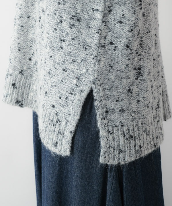 ウールブレンドカラフルネップヤーンプルオーバー 25W077