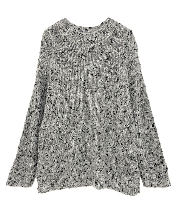 ウールブレンドカラフルネップヤーンプルオーバー 25W077