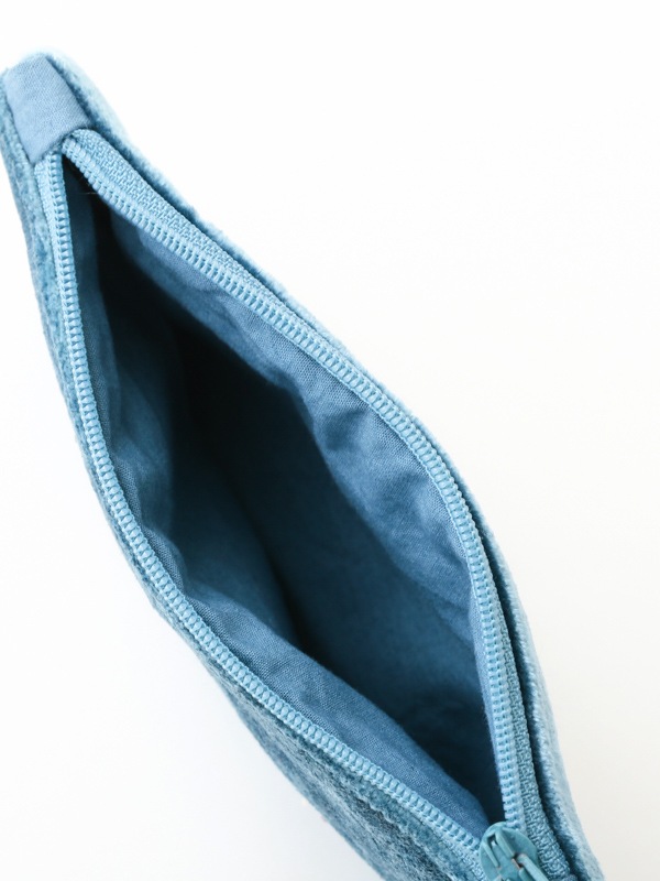 ベロア刺繍ポーチS 15×10cm （3カラー）M42-2029