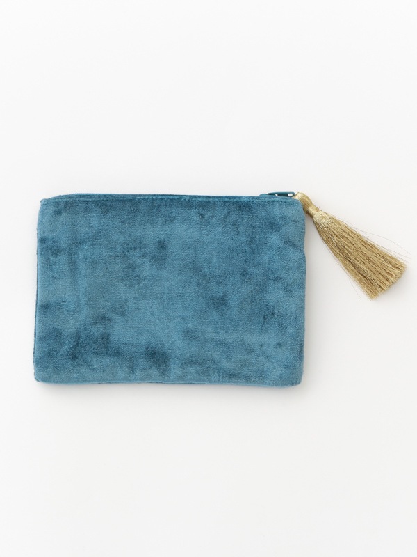 ベロア刺繍ポーチS 15×10cm （3カラー）M42-2029