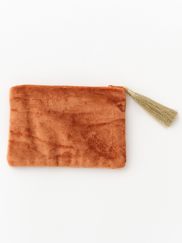 ベロア刺繍ポーチS 15×10cm （3カラー）M42-2029
