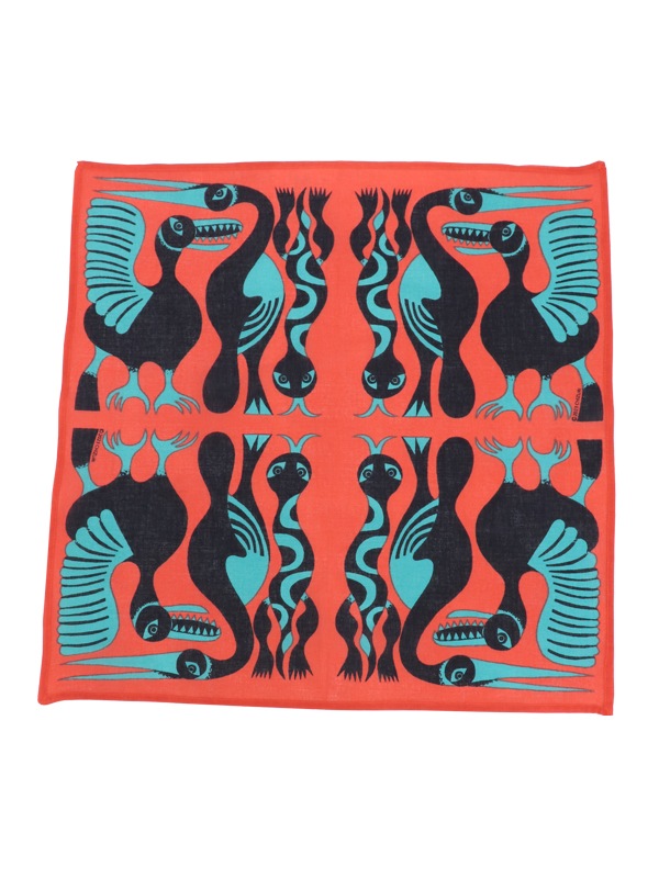 CHIZURI×KANKANコラボ ハンカチA(ブルー・オレンジ)M41-2416