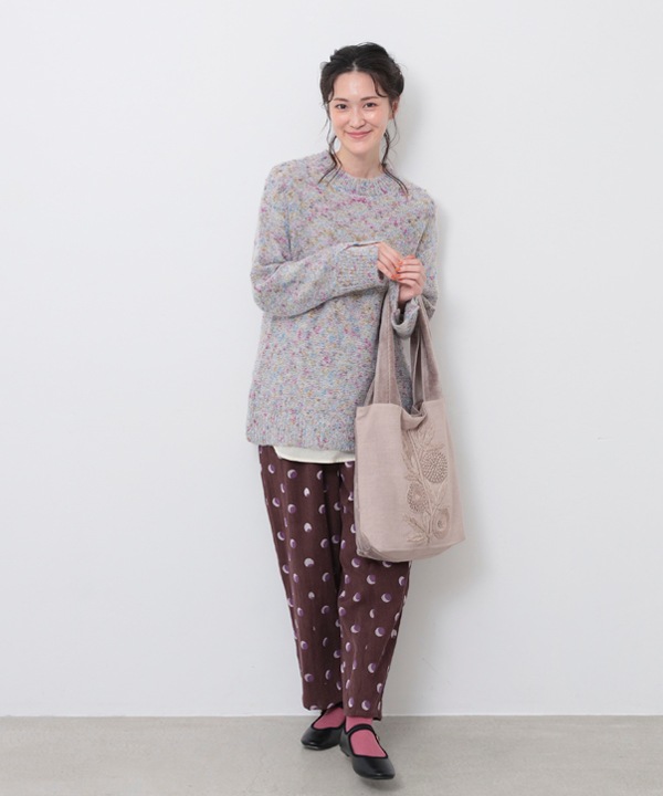 ドットプリントコットンコーデュロイコクーンパンツ 25W079