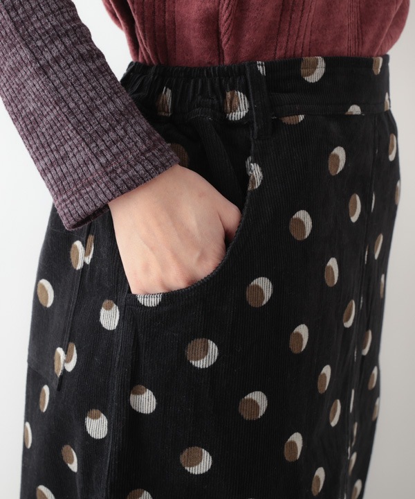 ドットプリントコットンコーデュロイスカート 25W080