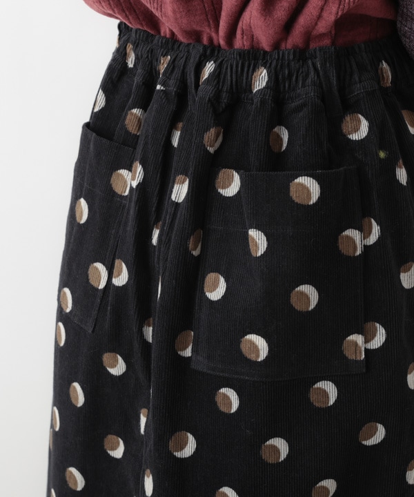 ドットプリントコットンコーデュロイスカート 25W080