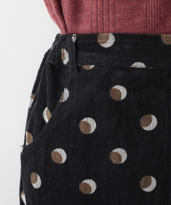 ドットプリントコットンコーデュロイスカート 25W080