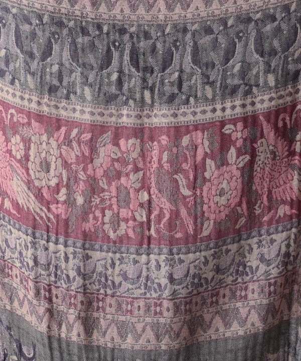 コットンウール ボタニカル柄ジャガードショール B25W022