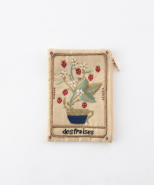 ボタニカル刺繍 ポーチ 15×10cm M42-2870