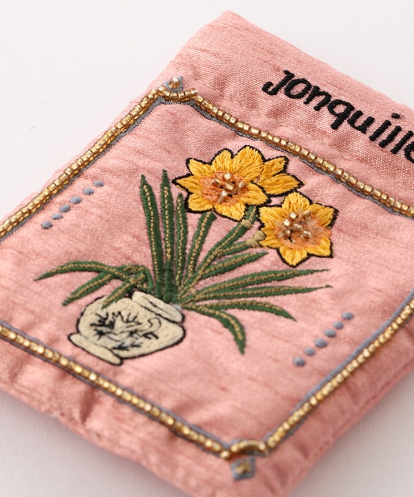 ボタニカル刺繍 ミニポーチ 8×11cm M42-2871