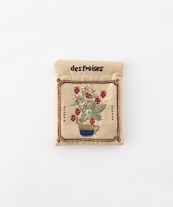 ボタニカル刺繍 ミニポーチ 8×11cm M42-2871
