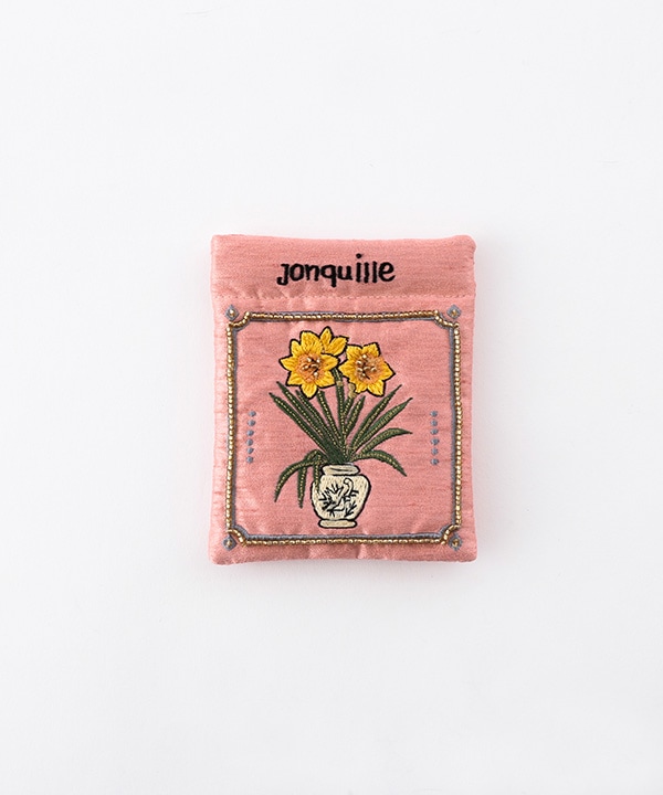 ボタニカル刺繍 ミニポーチ 8×11cm M42-2871