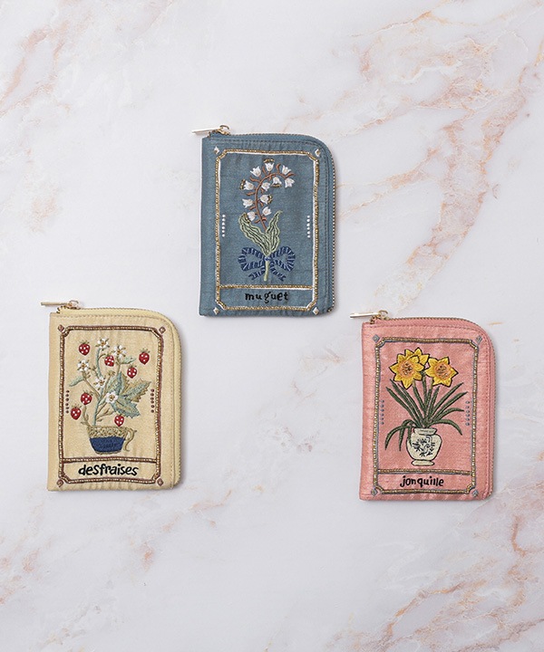 ボタニカル刺繍 フラグメントケース 9×12cm M42-2872 