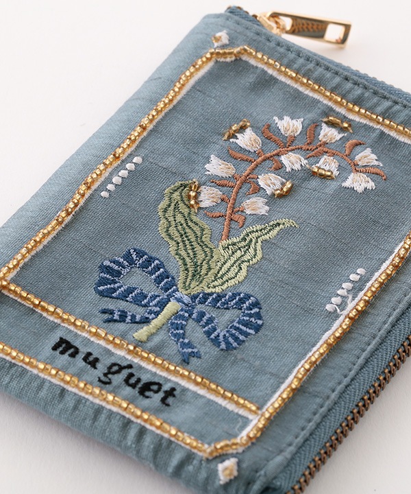 ボタニカル刺繍 フラグメントケース 9×12cm M42-2872 