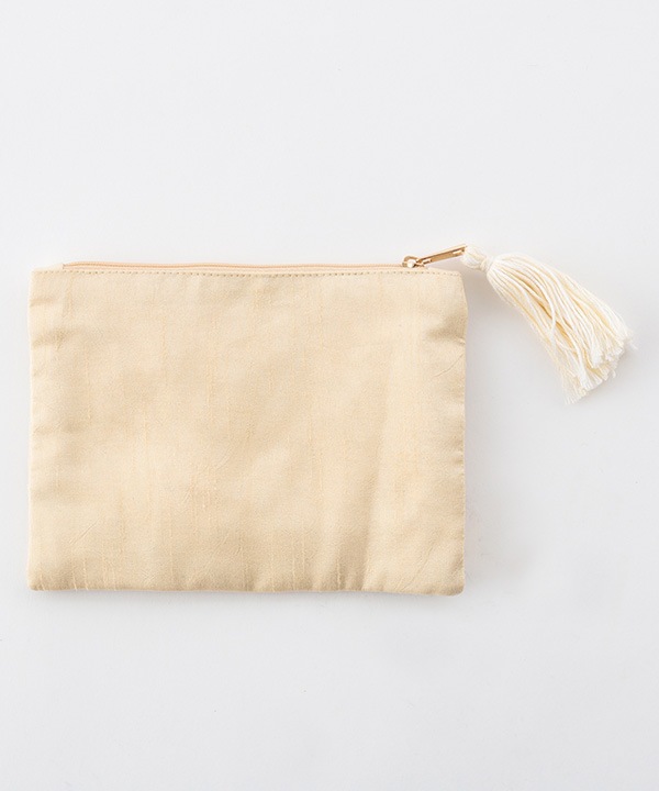 フラワー格子 刺繍ポーチL 18×13cm M42-2874