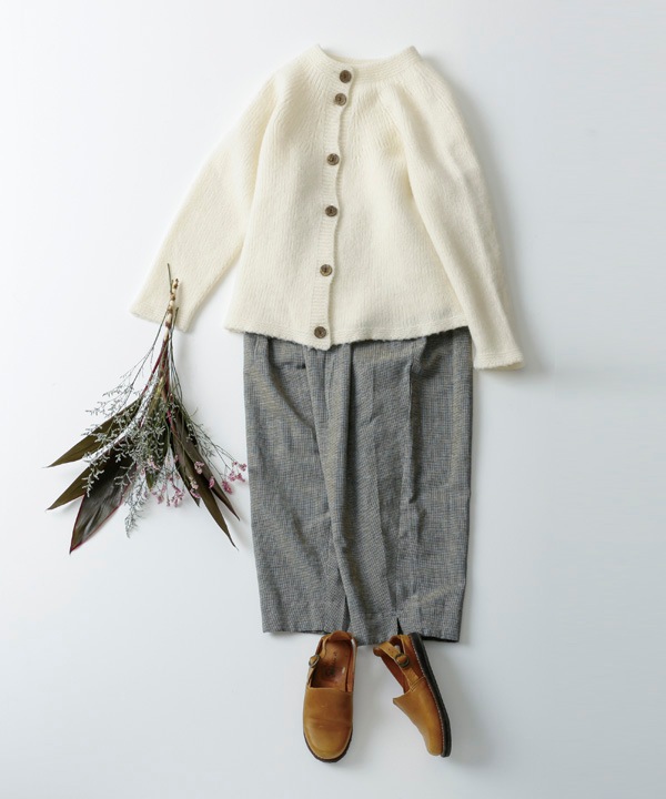 綿麻chidori-goushiスリットパンツ 25W407