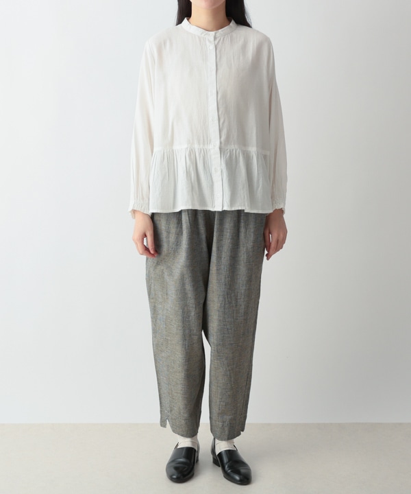 綿麻chidori-goushiスリットパンツ 25W407