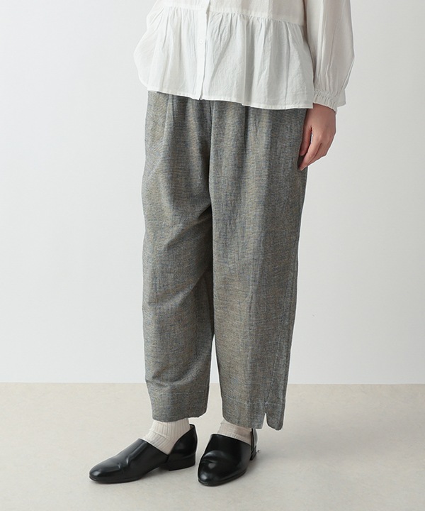 綿麻chidori-goushiスリットパンツ 25W407
