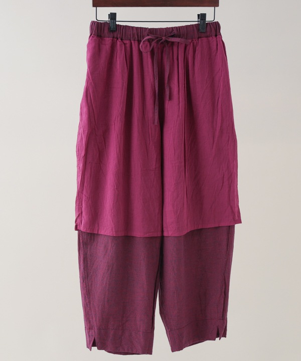 綿麻chidori-goushiスリットパンツ 25W407